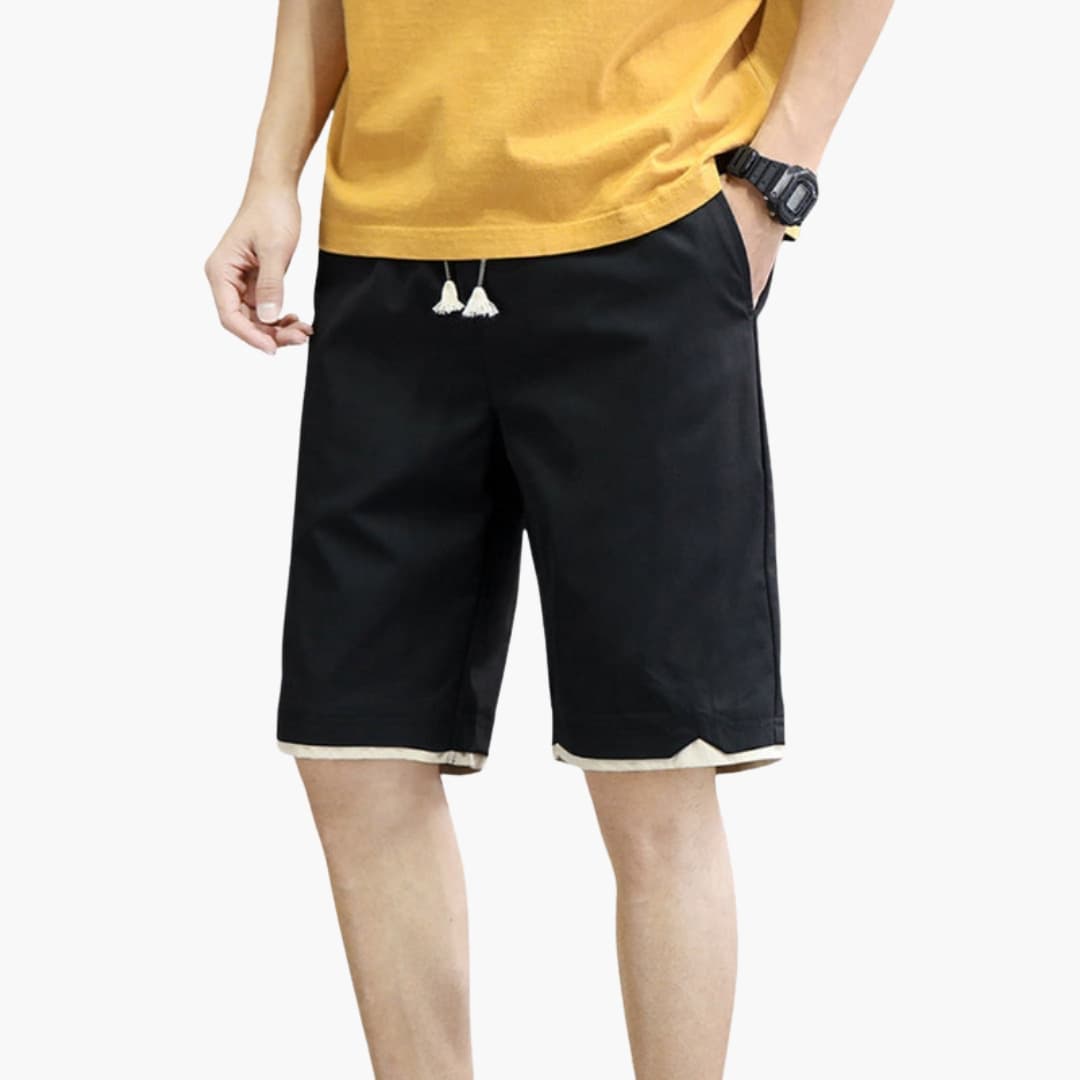 Men's Jogger Shorts Drawstring Rounded Hem - Fashinoza