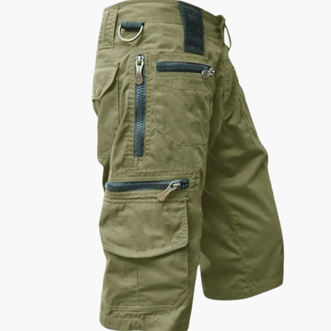 Men's Cargo Shorts Straight Leg Utility Pockets Khaki