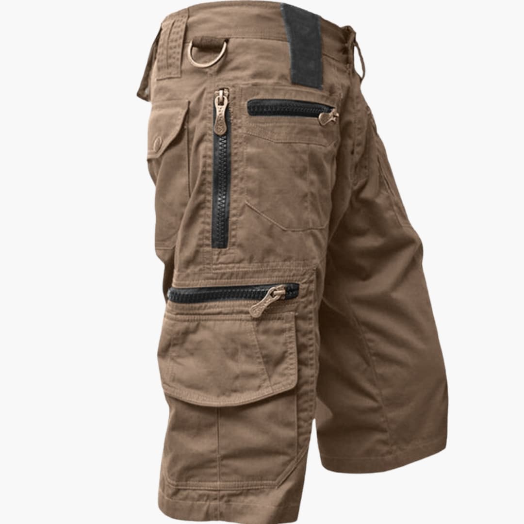Men's Cargo Shorts Straight Leg Utility Pockets Khaki