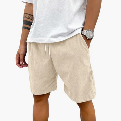 Men's Textured Shorts Elastic Waist Pockets