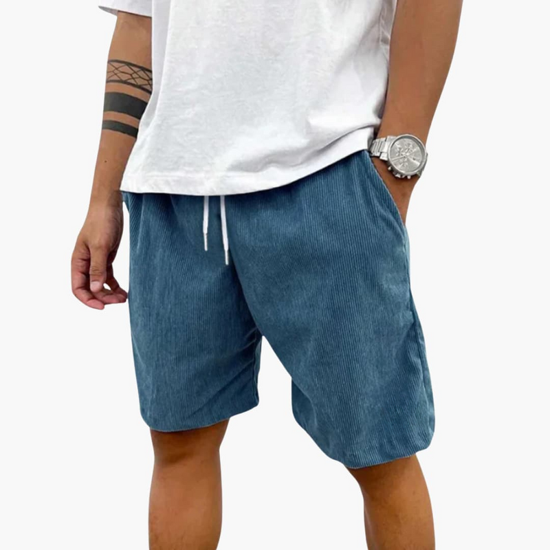 Men's Textured Shorts Elastic Waist Pockets