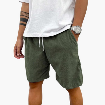 Men's Textured Shorts Elastic Waist Pockets