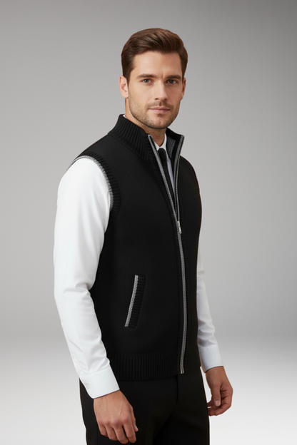 Men's Knit Turtleneck Zipper Vest