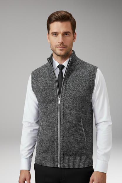Men's Knit Turtleneck Zipper Vest