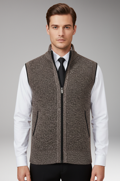Men's Knit Turtleneck Zipper Vest