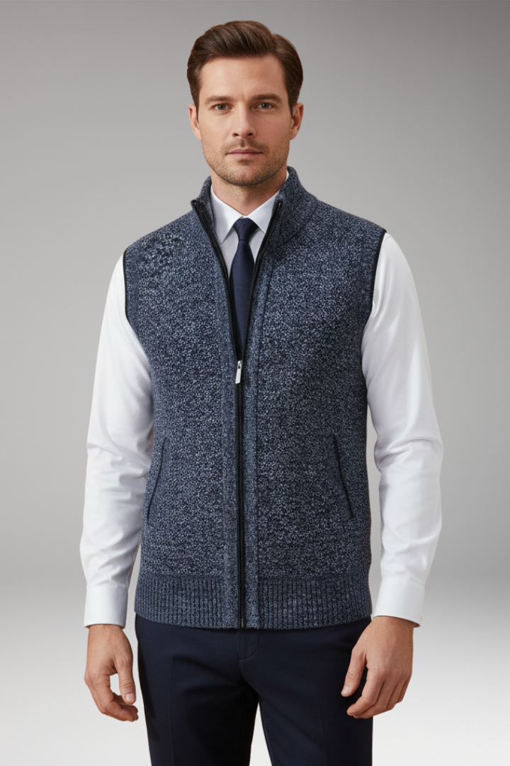 Men's Knit Turtleneck Zipper Vest