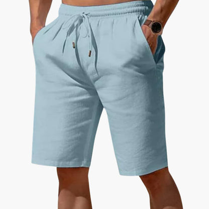 Men's Linen Shorts Elastic Waistband Drawstring