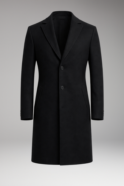 Men's Overcoat Notched Collar Side Pockets - 
Fashinoza