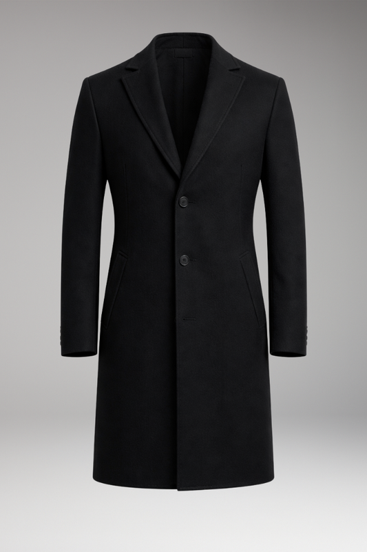 Men's Overcoat Notched Collar Side Pockets - 
Fashinoza