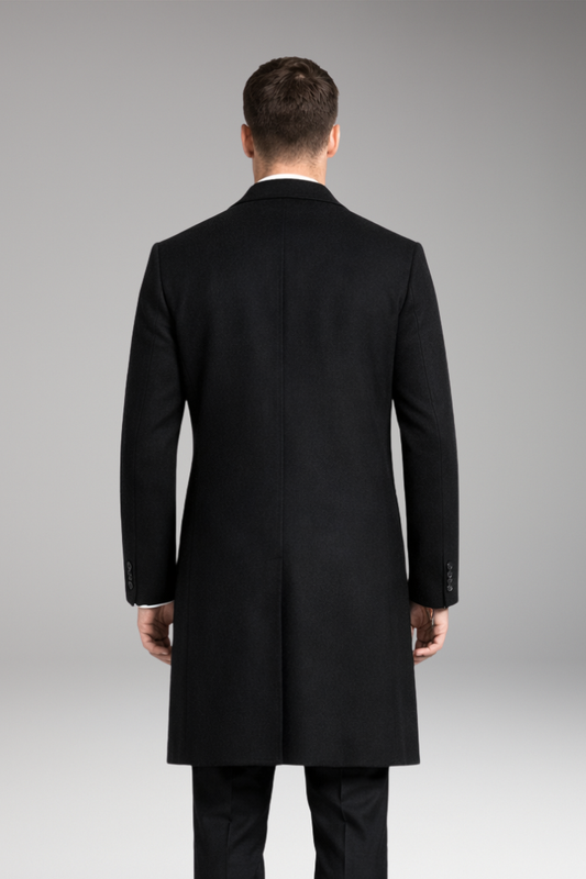 Men's Overcoat Notched Collar Side Pockets