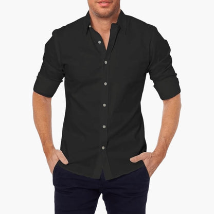 Men's Long Sleeve Zip Shirt - Fashinoza