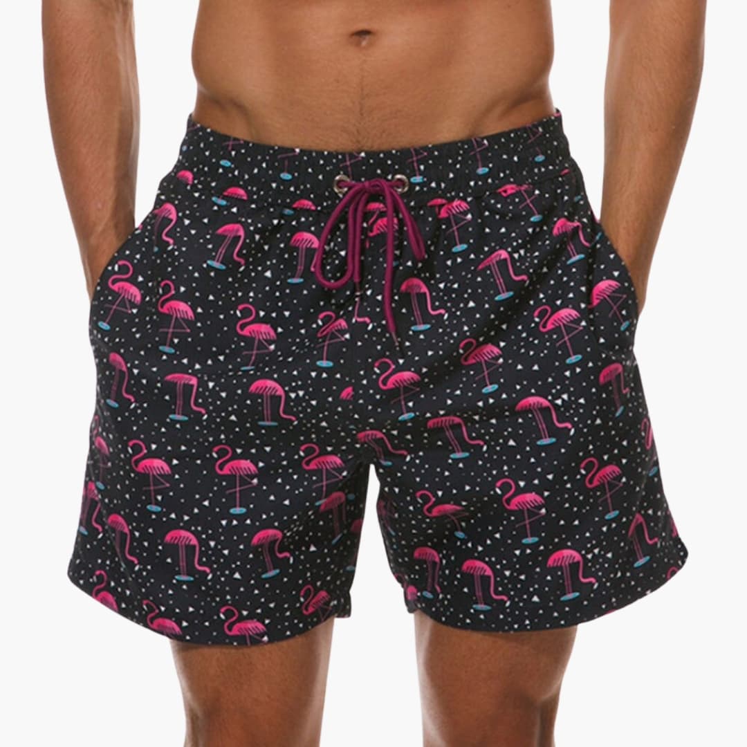 Men's Mid-Length Swim Trunks Drawstring Waist