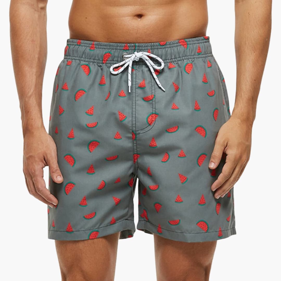 Men's Mid-Length Swim Trunks Drawstring Waist