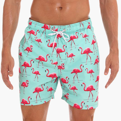 Men's Mid-Length Swim Trunks Drawstring Waist