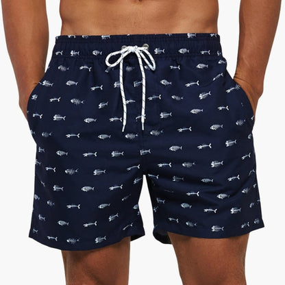 Men's Mid-Length Swim Trunks Drawstring Waist