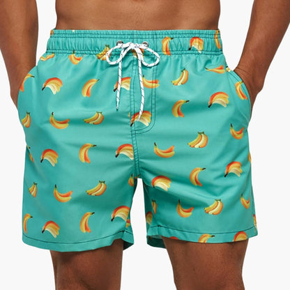 Men's Mid-Length Swim Trunks Drawstring Waist