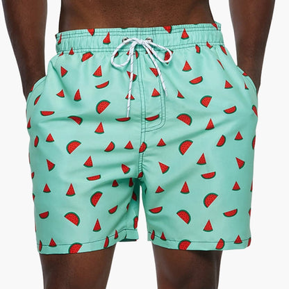 Men's Mid-Length Swim Trunks Drawstring Waist