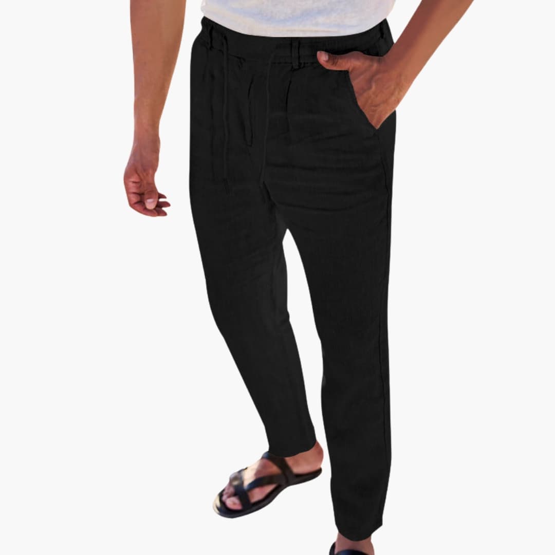 Men's Elastic Waist Pants With Side Pockets - Fashinoza