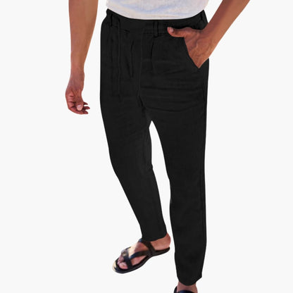 Men's Elastic Waist Pants With Side Pockets - Fashinoza