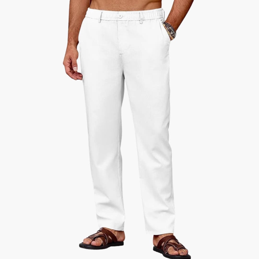 Men's Straight Leg Pants Elastic Waist - Fashinoza