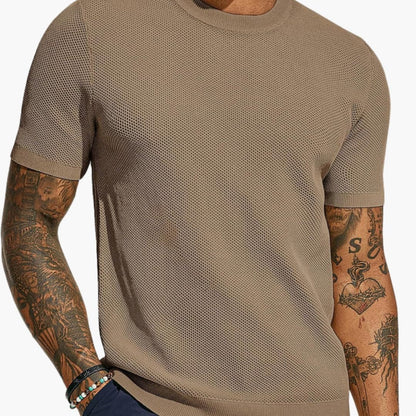 Men's Mesh Crew Neck Short Sleeve T-Shirt