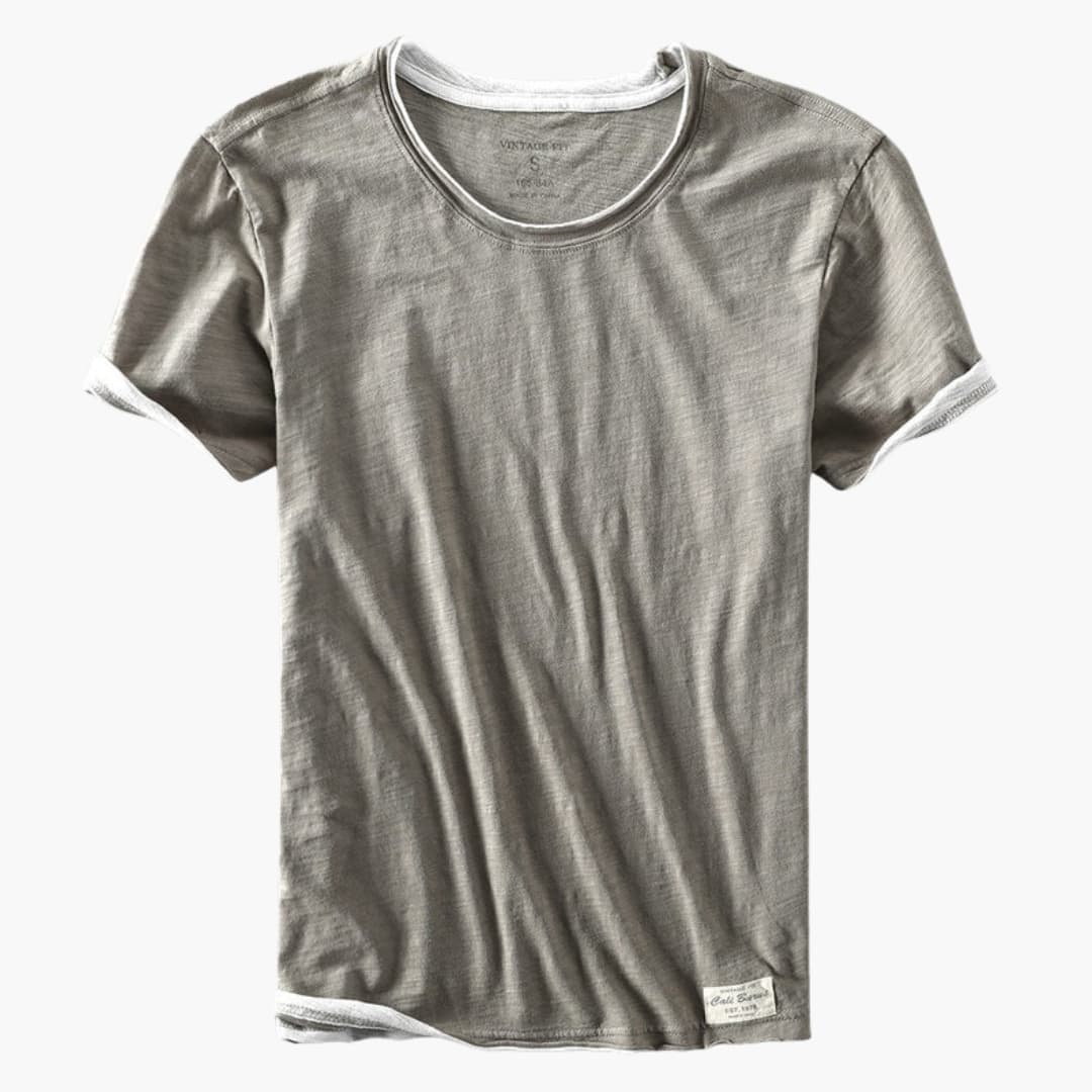 Men's Short Sleeve T-Shirt Round Neck Cotton - Fashinoza