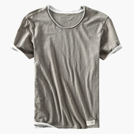 Men's Short Sleeve T-Shirt Round Neck Cotton - Fashinoza