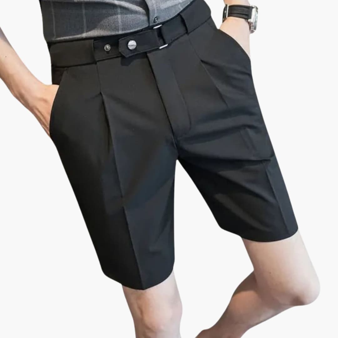 Men's Pleated Shorts Zip Fly Belt Loops - Fashinoza