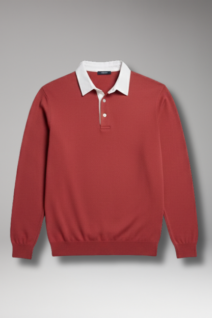 Men's Polo Shirt Button Closure Ribbed Cuffs - 
Fashinoza