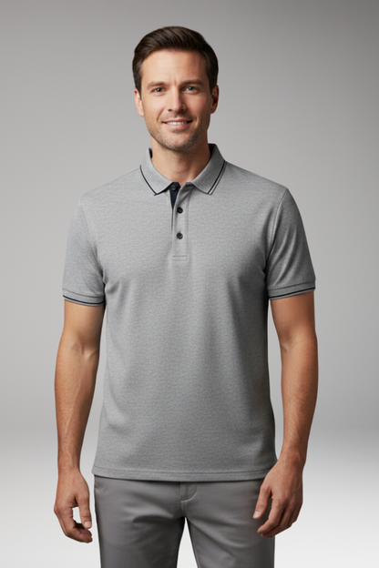 Men's Polo Shirt Classic Collar Button Front
