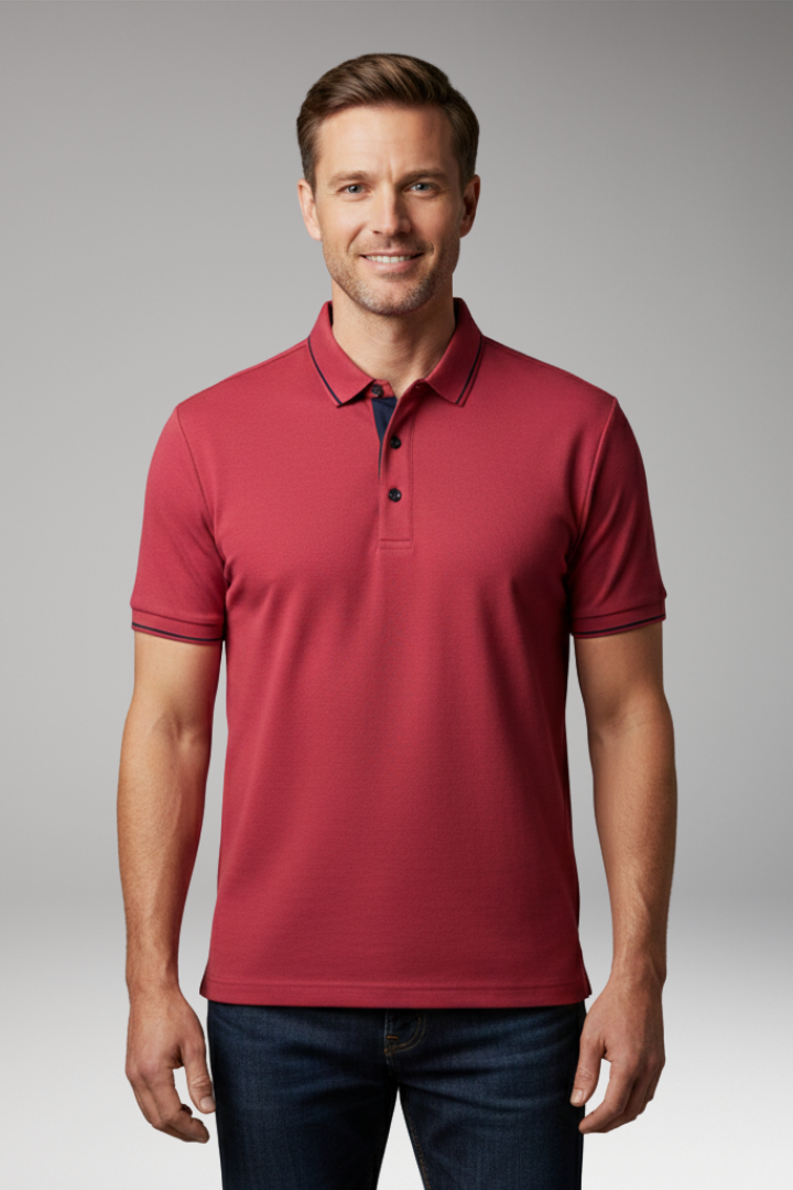 Men's Polo Shirt Classic Collar Button Front