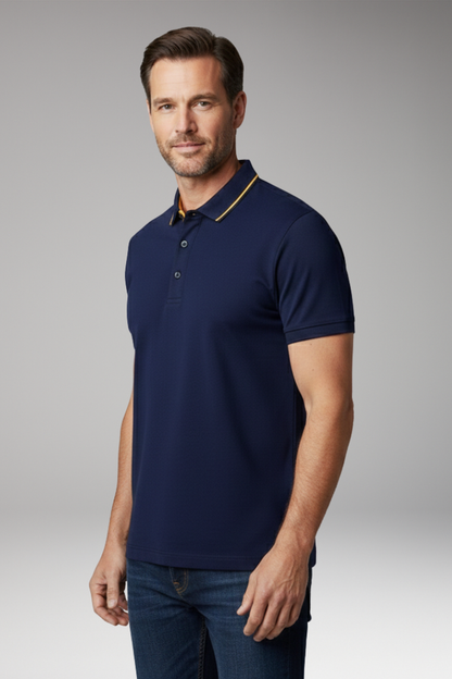 Men's Polo Shirt Classic Collar Button Front