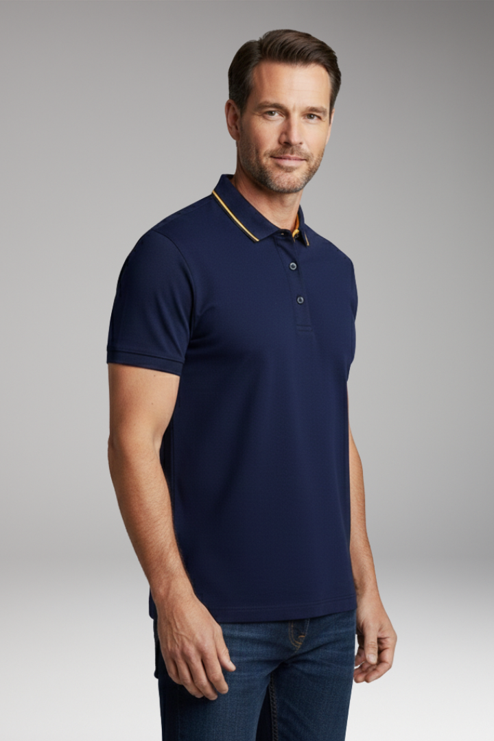 Men's Polo Shirt Classic Collar Button Front