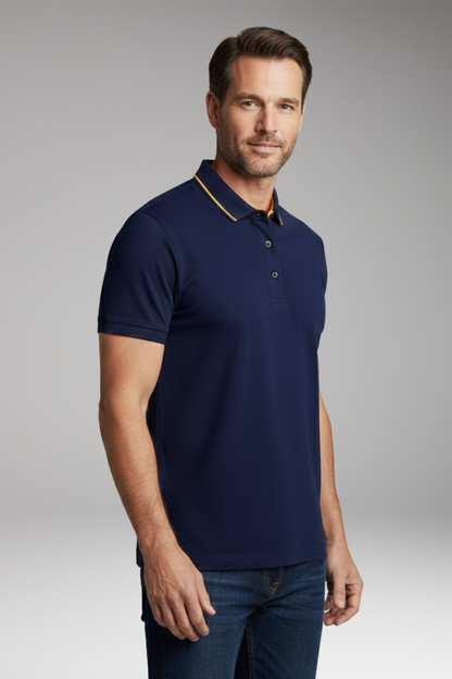 Men's Polo Shirt Classic Collar Button Front