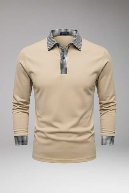 Men's Polo Shirt Contrasting Collar Cotton - 
Fashinoza