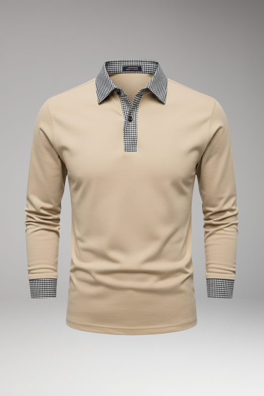 Men's Polo Shirt Contrasting Collar Cotton - 
Fashinoza