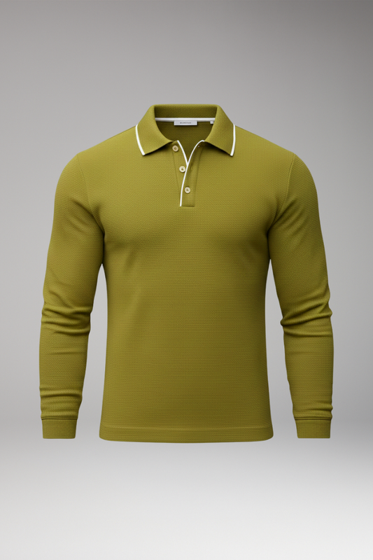 Men's Long Sleeve Polo Shirt - 
Fashinoza