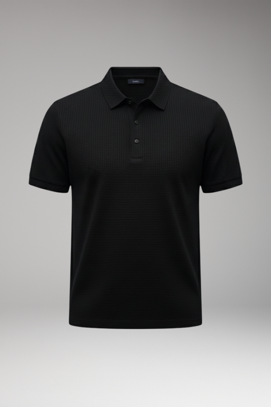 Men's Short Sleeve Polo Shirt Button Collar - 
Fashinoza