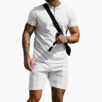 Men's Polo Shirt Textured Side Pockets - Fashinoza