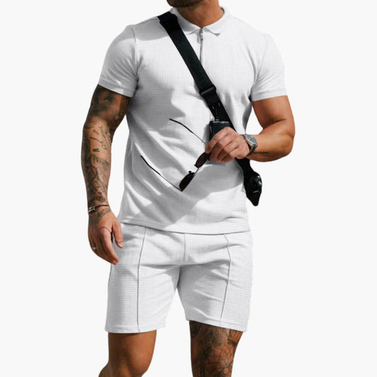 Men's Polo Shirt Textured Side Pockets - Fashinoza