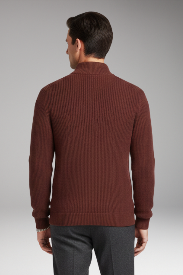 Men's Half Zip Pullover Ribbed Texture