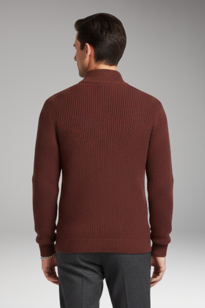 Men's Half Zip Pullover Ribbed Texture