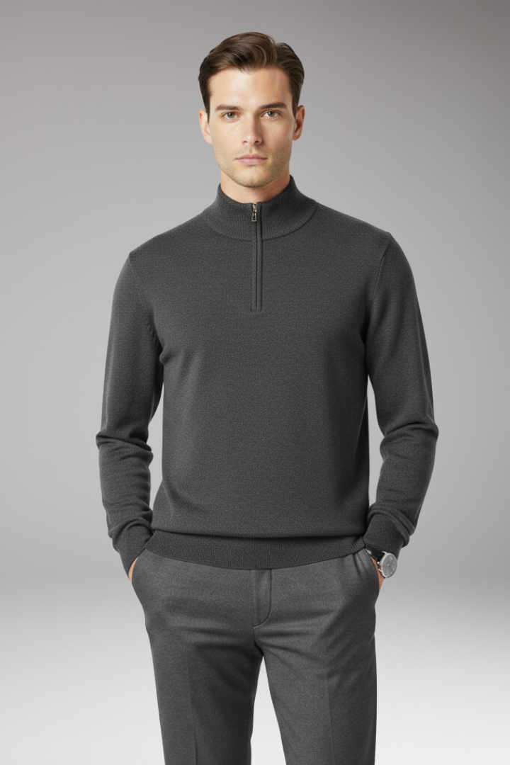 Men's Quarter Zip Pullover Ribbed
