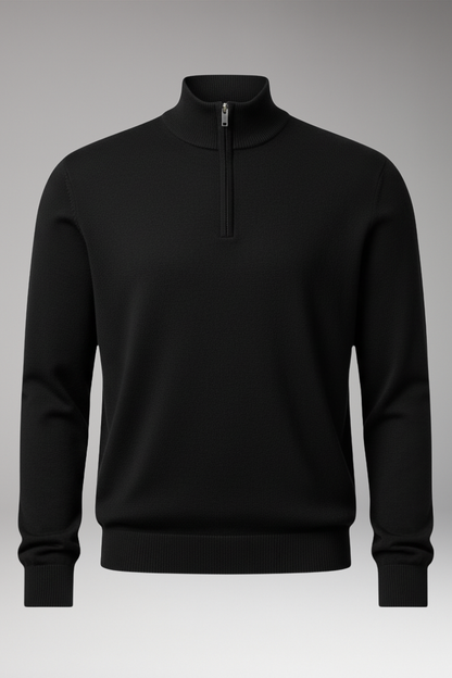 Men's Quarter Zip Pullover Ribbed - 
Fashinoza