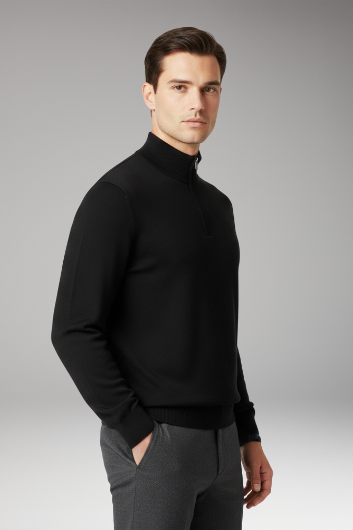 Men's Quarter Zip Pullover Ribbed