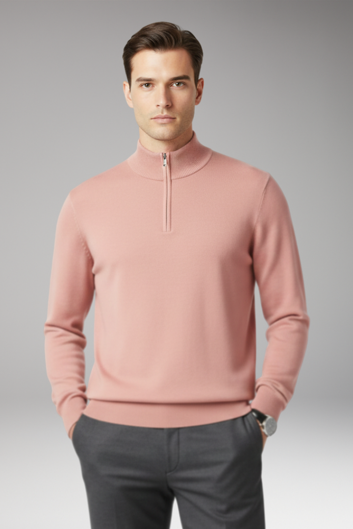 Men's Quarter Zip Pullover Ribbed