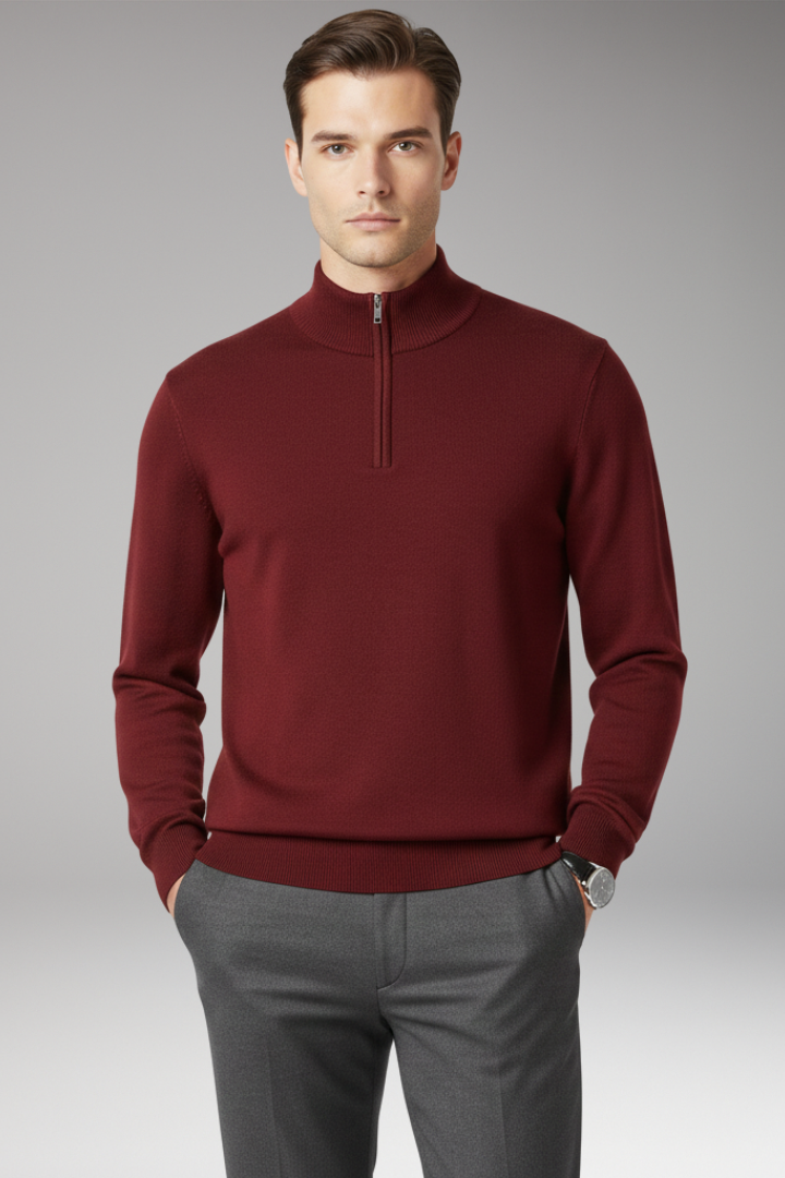 Men's Quarter Zip Pullover Ribbed