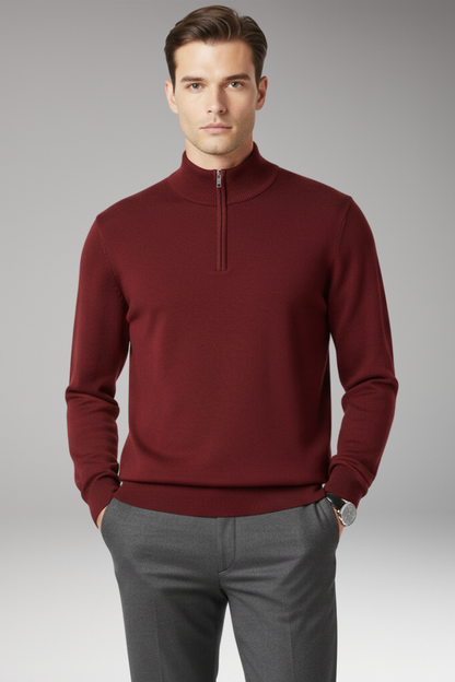 Men's Quarter Zip Pullover Ribbed