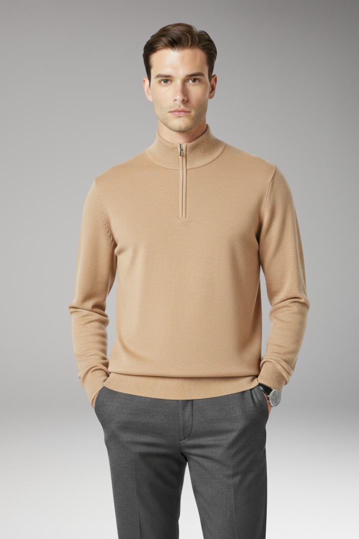 Men's Quarter Zip Pullover Ribbed