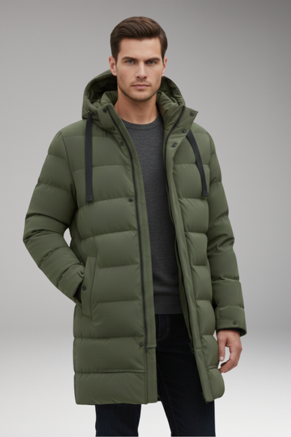 Men's Quilted Parka Hooded Water Resistant Coat